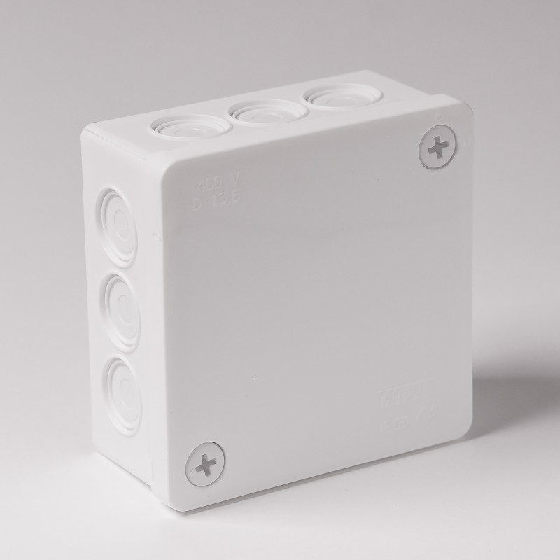 ViPlast Puszka-n-t-86x86x40mm-IP55-12-wl-2wkr-z-osł-biała 023-01