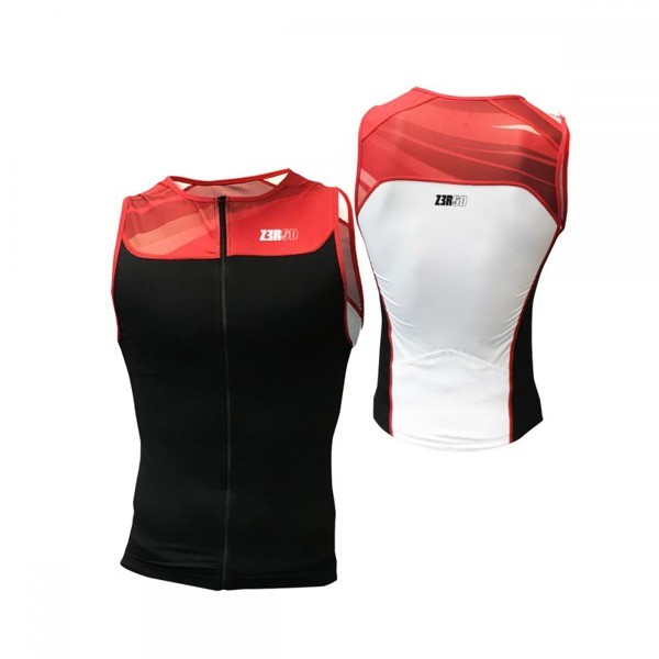 ZEROD koszulka triathlonowa START TRISINGLET czarno- czerwone