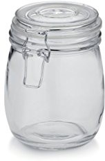Kela pojemnik IRINA ze szklaną pokrywką i zamknięciem pałąkowym, przezroczysty, 0,7 l (12251)
