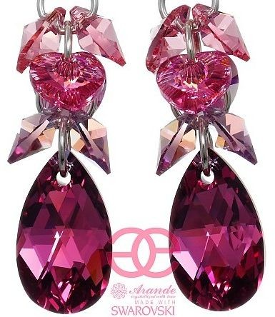 Swarovski piękne kolczyki ROSE COMET PAŹDZIERNIK ZODIAC SREBRO