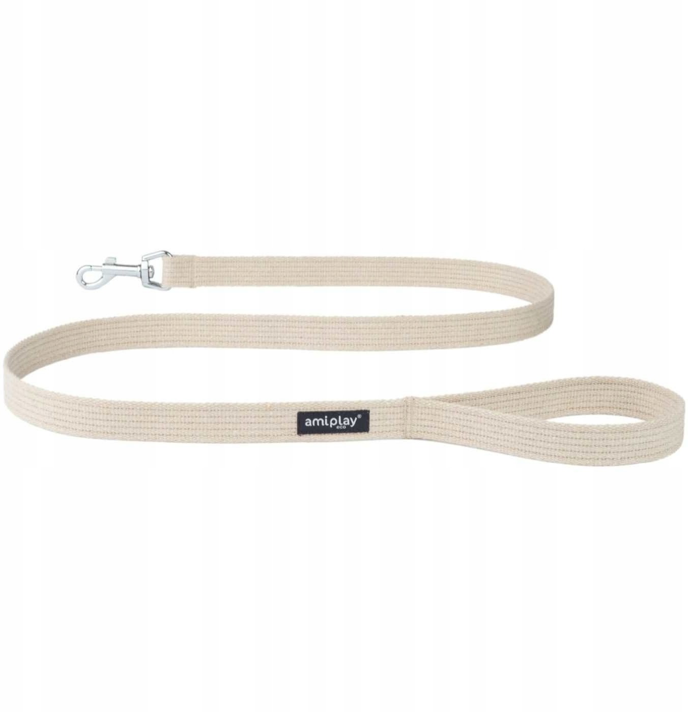 Ami Play Smycz Bawełna Cotton L 140 x 2,5cm Beżowy