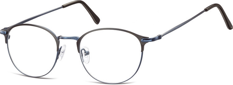 SUNOPTIC Lenonki okrągłe Okulary oprawki optyczne 933B niebieskie + czarne