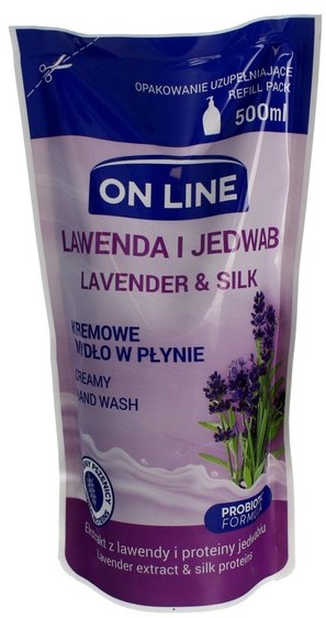 On Line Mydło kremowe w płynie Lawenda i Jedwab uzupełnienie 500ml