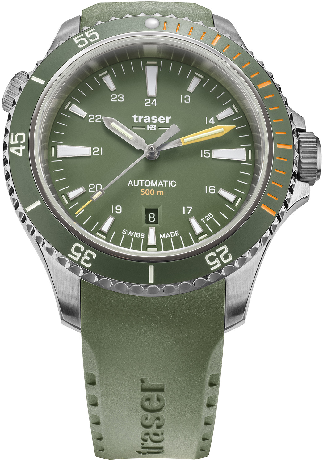 Traser Zegarek TS-110327 P67 SuperSub Diver Automatic Green T25 Rubber Strap -