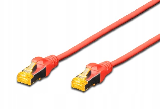 Kabel Patchcord cat 6a S/ftp Lszh 0,25 m czerwony
