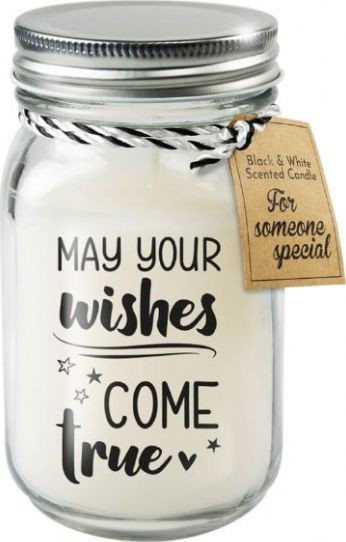 NoName świeca zapachowa Niech się spełnią Twoje życzenia 13,5 cm wosk/szkło biała twm_834259