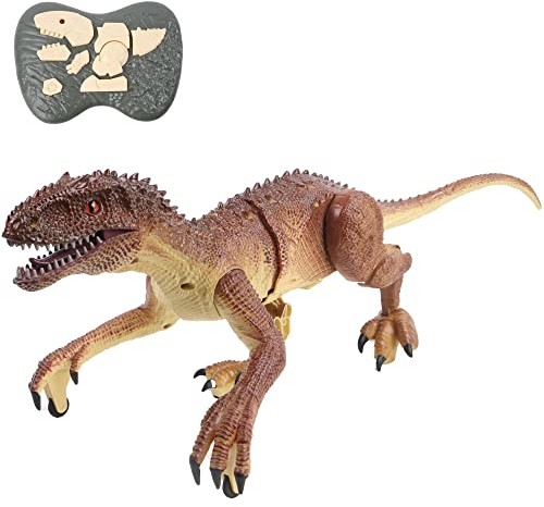 Technobot TECHNOBOT - Dinozaur Velociraptor sterowany radiowo, dźwięk i światło - 088361 - Szary - 49 cm - Plastikowe - Od 6 lat - 2 baterie AAA 1,5 V - baterie w zestawie. 088361