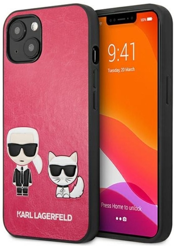 Karl Lagerfeld PU Leather Karl & Choupette Embossed - Etui iPhone 13 Mini (fuksja) KLHCP13SPCUSKCP
