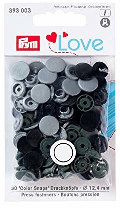 Prym 393003 Color Snaps zatrzaski Love 12,4 MM grautoene, 30 sztuki * * * Proszę zwrócić uwagę na opis produktu * * * * * * * * * * * * * * *