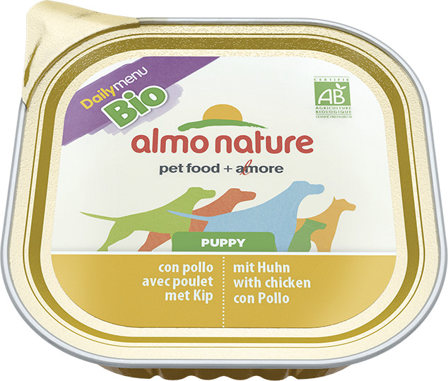Almo Nature Daily Menu BIO Dog Puppy Kurczak i mleko szalka 300g