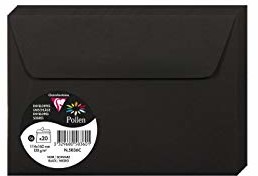 Clairefontaine Pollen 5836C opakowanie z 20 kopertami (w formacie C6, 114 x 162 mm, 120 g), czarny 5836C