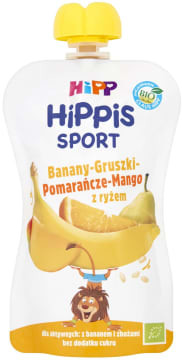 Hipp Sport Banany-Gruszki-Pomarańcze-Mango z ryżem Mus owocowy BIO