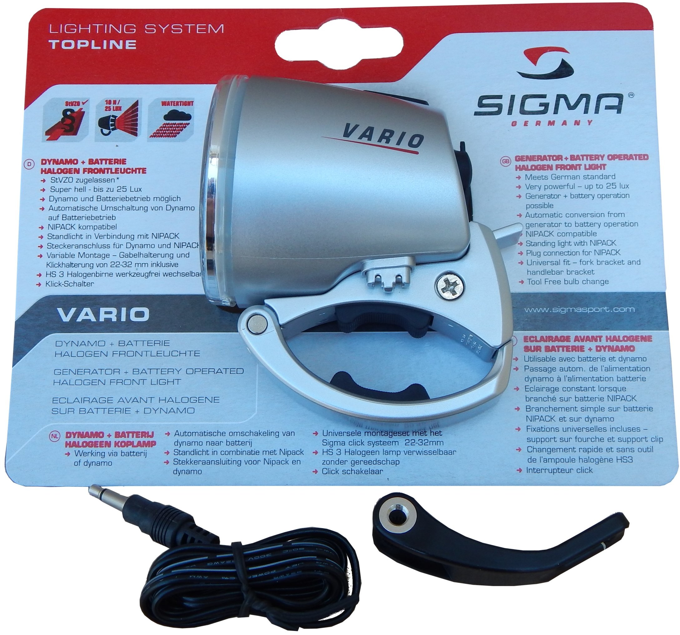 Sigma Vario lampa Lampka Rowerowa Przednia Dynamo