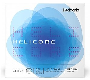 D'Addario D'Addario Helicore Struny do wiolonczeli - zestaw, 3/4 Medium Tension H510 3/4M