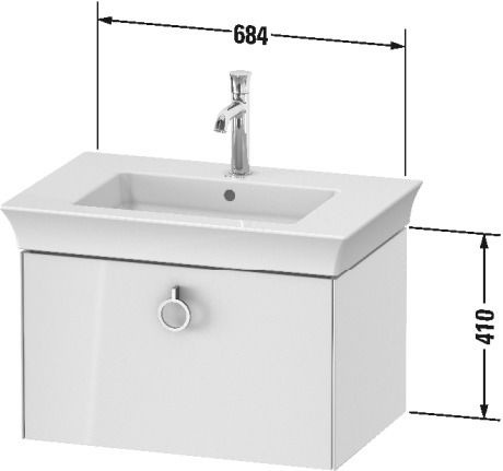 Duravit White Tulip Szafka podumywalkowa 68,4x45,8x41 cm biała wysoki połysk WT425108585