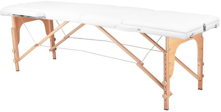 Фото - Масажний стіл ActiveShop Stół składany do masażu drewniany Komfort Activ Fizjo 3 segmentowe biały 