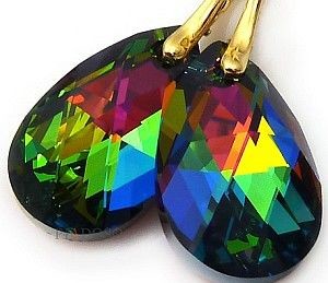 Swarovski Nowe Kolczyki Medium Złote Srebro