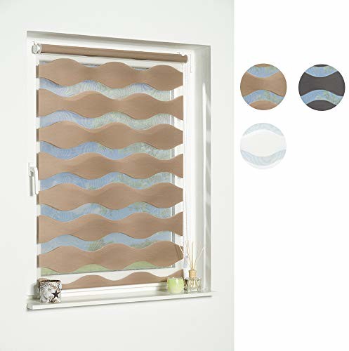 K-home K-Home roleta podwójna z technologią Klemmfix, szarobrązowy, 60 x 150 cm