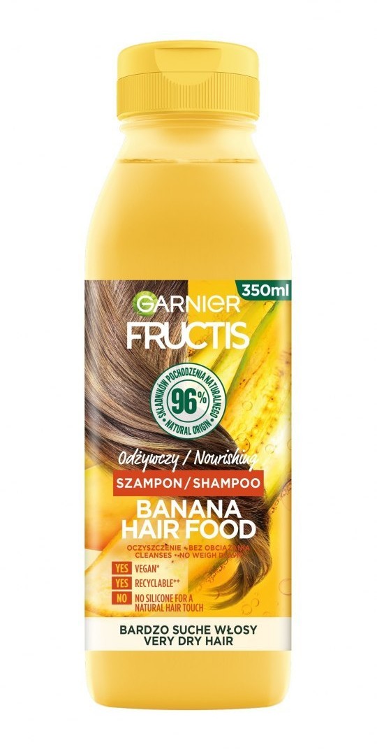 Garnier Fructis Hair Food Banana Szampon odżywczy do włosów bardzo suchych 350ml 128753