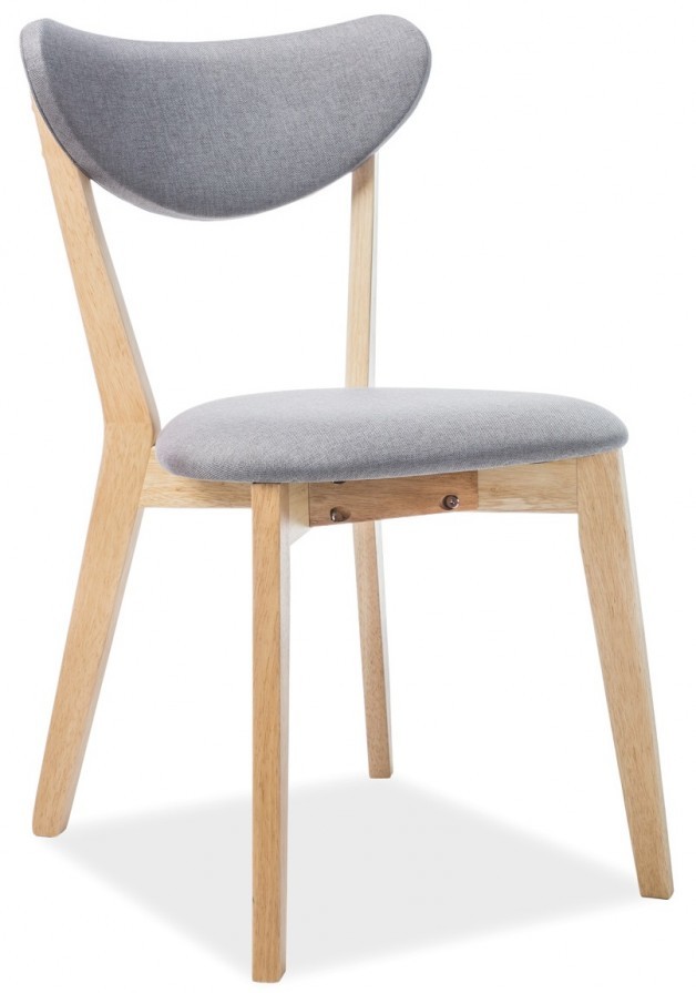 Signal Krzesło drewniane dębowe BRANDO, tapicerka szara TAP. 130