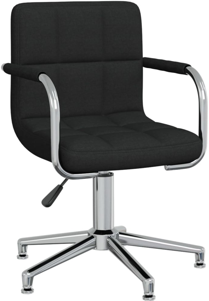 vidaXL Obrotowe krzesło stołowe, czarne, tapicerowane tkaniną