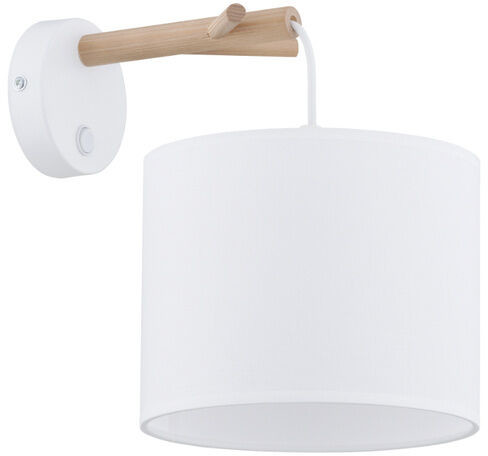 TK Lighting Stylowy kinkiet sosna ALBERO E27 60W szer. 20cm biały TK6552