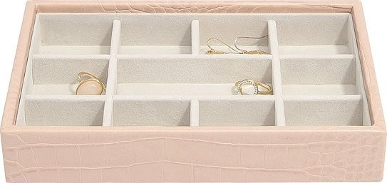 Stackers Pudełko na biżuterię 11 komorowe Mini Stackers Croc różowe 74365