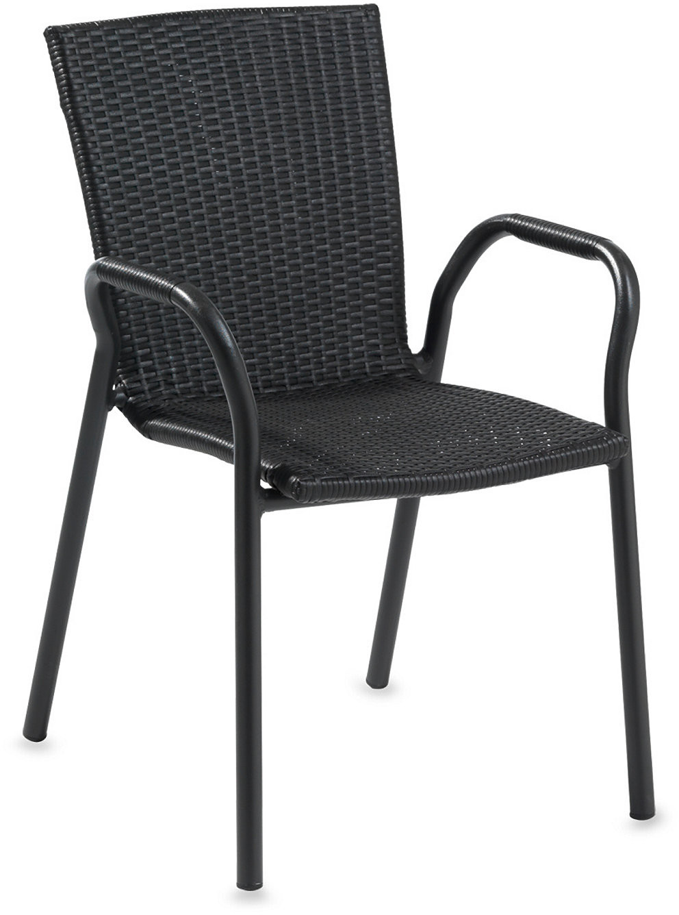 AJ Krzesło kawiarniane Vienna czarny rattan aluminium 13143