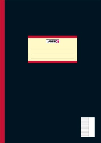 Landré landre 100050648 clasp oberschule, A4, 20 arkuszy papieru, linie/9 cm krawędź 80 G/M kw. delikatna, papier do pisania ścieru drzewnego, nierdzewnej zestaw 25 szt., czarna, czarny 100050648