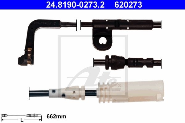 ATE Styk ostrzegawczy, zużycie okładzin hamulcowych 24.8190-0273.2