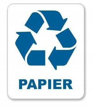 Naklejka Papier na Śmietnik kosz do Segregacji bio