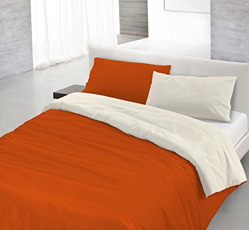 Italian Bed Linen 8058575000019 zestaw pościeli z zamkiem na kołdrę i poszewki na poduszkę, jednokolorowy, dwustronna, 100% bawełna 8058575000071