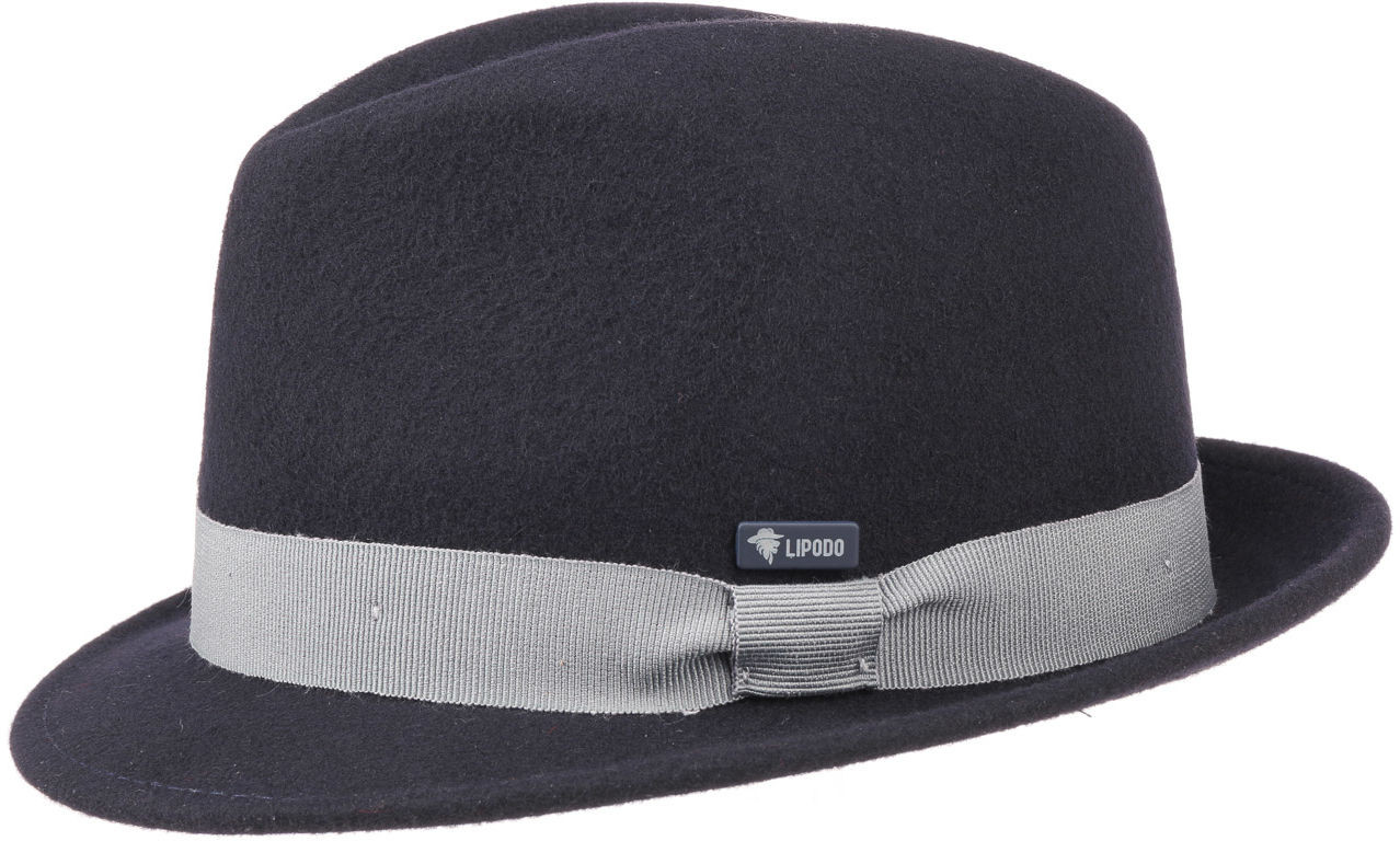 Kapelusz Dziecięcy Filc Wełniany Trilby by Lipodo, niebieski, One Size