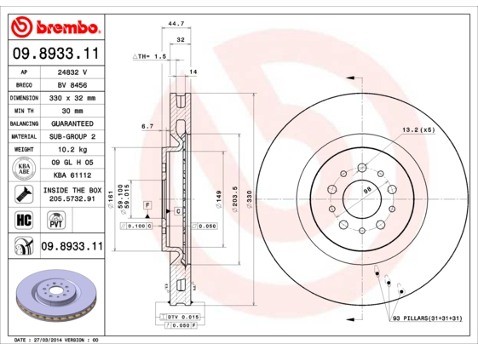 BREMBO 09.8933.11