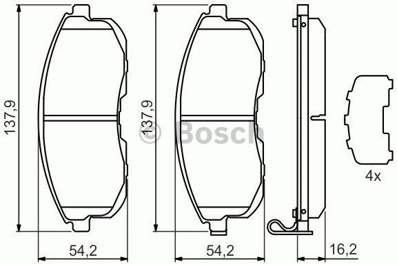 Bosch Zestaw klocków hamulcowych, hamulce tarczowe 0 986 494 443
