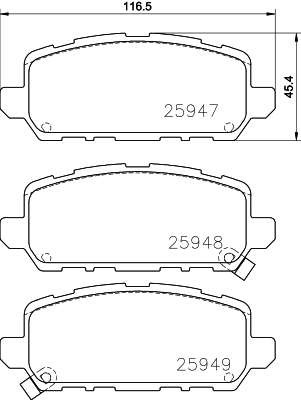 TEXTAR Klocki hamulcowe tył HONDA HR-V RU 15> 2594701
