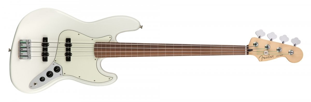 Fender Player Jazz Bass FL Flat PF Pao Ferro PWT Pearl White
