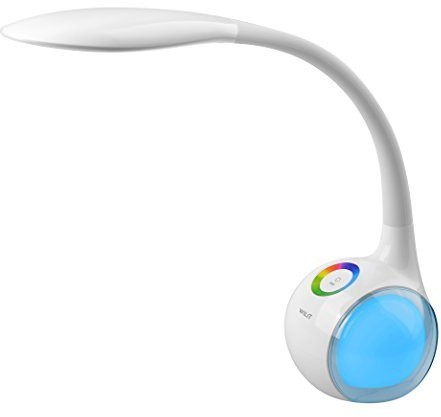 WILIT HZ T3 5W ściemniania LED lampy i atmosferą lampa na biurko z łabędzia szyja i dotykowy panel kolor i 3 poziomy jasności, biały