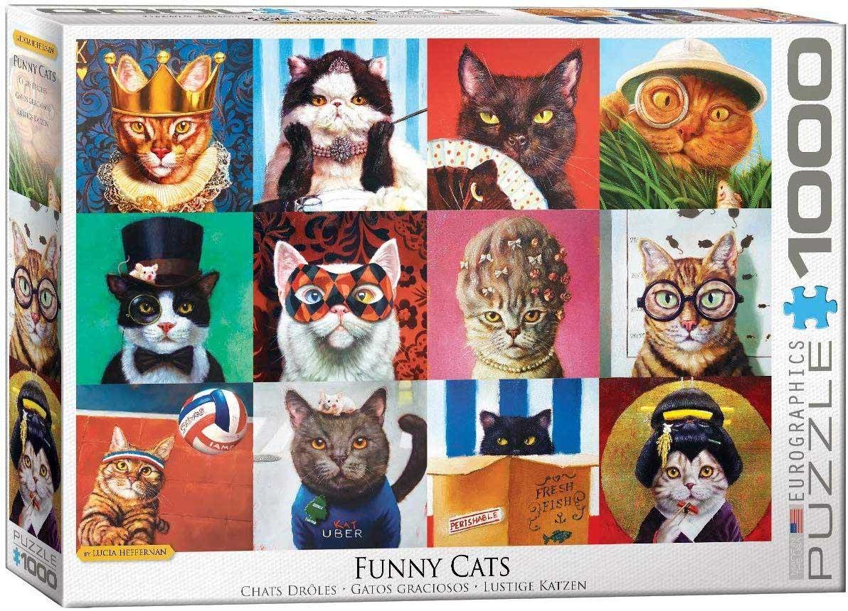 Eurographics Puzzle 1000 Funny Cats by Lucia Heffernan 6000-5522 -