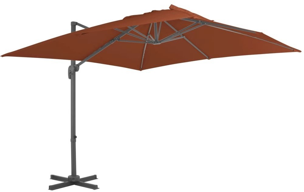 vidaXL Wiszący parasol na słupku aluminiowym, terakotowy, 400x300 cm 312317