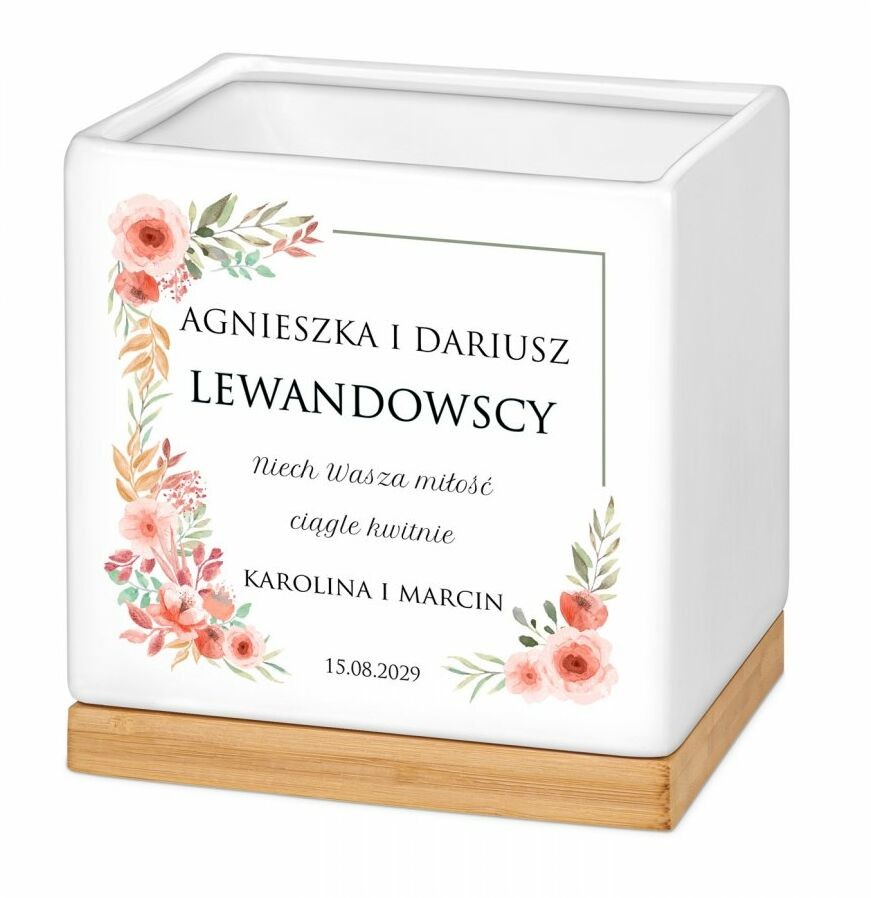 Blumfeldt Murrano Personalizowana kwadratowa z napisem dla pary na ślub PDC2-019