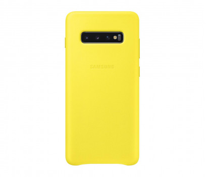 Samsung Leather View Cover do Galaxy S10+ Żółty EF-VG975LYEGWW