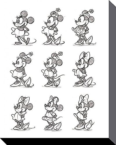 Disney - Minnie Mouse sketched Multi-druki na płótnie, poliester, wielokolorowa, 40 x 50 cm WDC94315