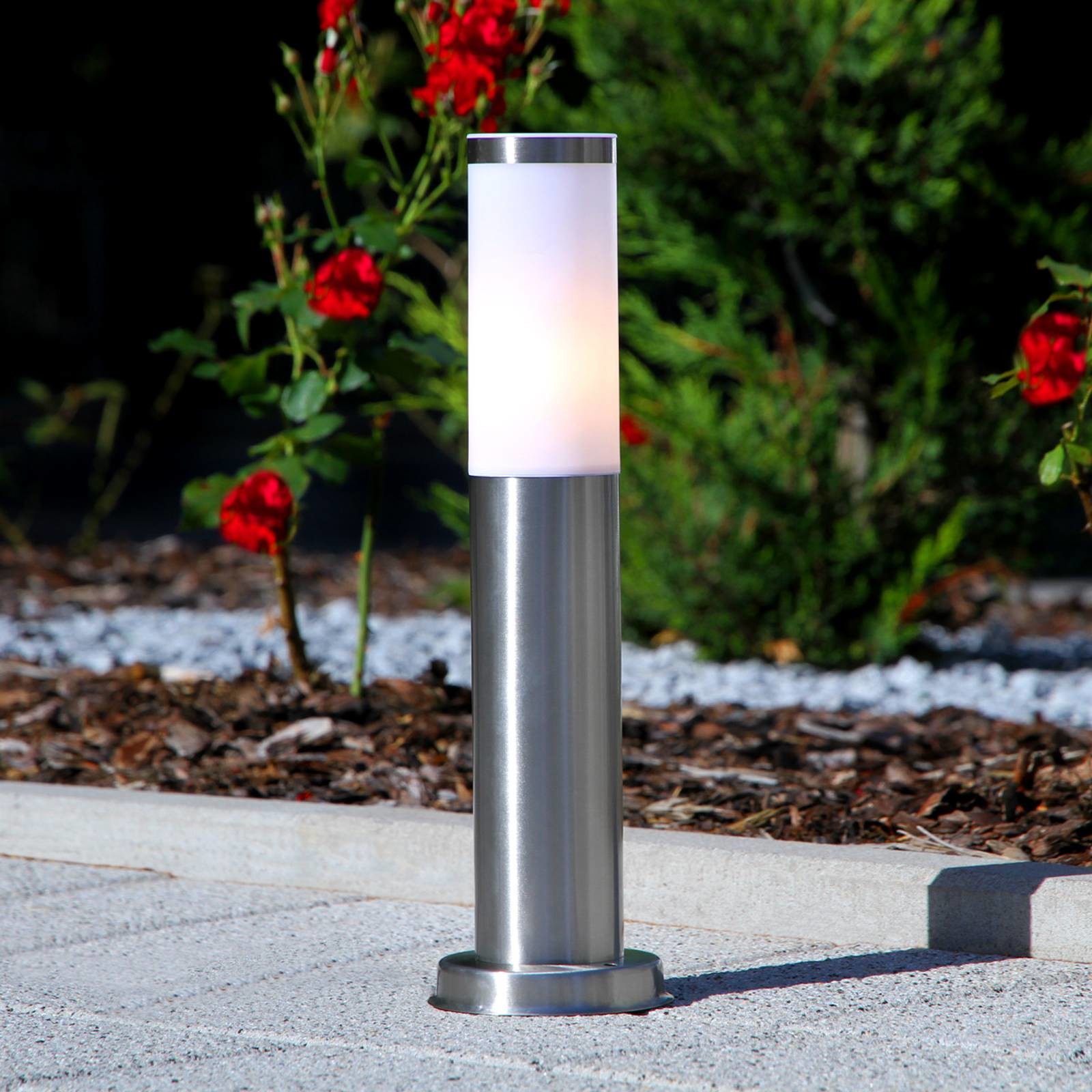 Lindby Lampa cokołowa Kristof ze stali szlachetnej