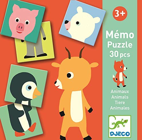 Djeco Memo Animo Puzzle (38126), wielobarwne (1) DJ08126
