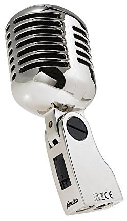 Alecto UDM-60 retro mikrofon w stylu lat 50.-, XLR-przyłącze z 5 m kablem Chrome UDM-60