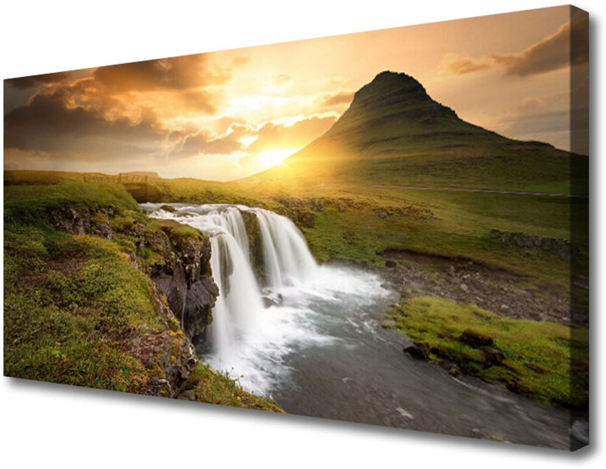 PL Tulup Obraz Canvas Góry Wodospad Natura 140x70cm