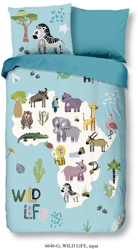 Muller Textiles Good Morning Pościel dziecięca Wild Life, 140x200/220 cm