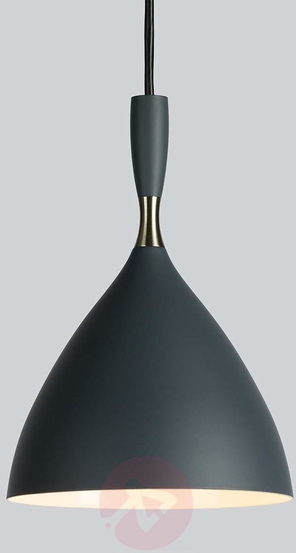 Ciemnoszara lampa wisząca Dokka, stal