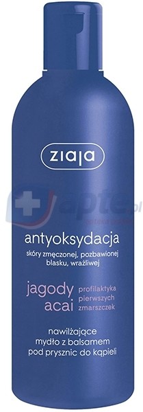 Ziaja Jagody Acai nawilżające mydło z balsamem pod prysznic do kąpieli 300ml